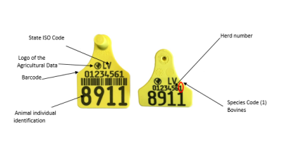 ALLFLEX bovine eartag, description: