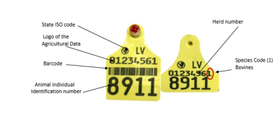 CAISLEY bovine eartag, description: