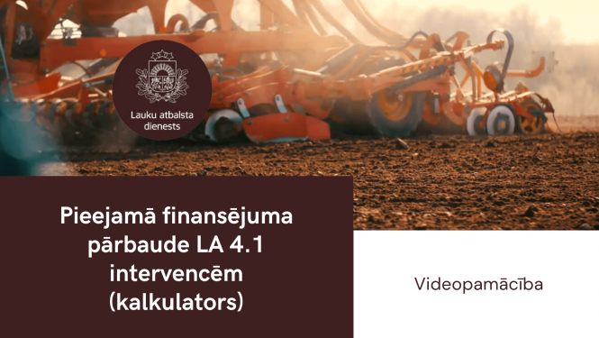 Video nosaukums ar LAD logo un fonā lauka apstrādes iekārta