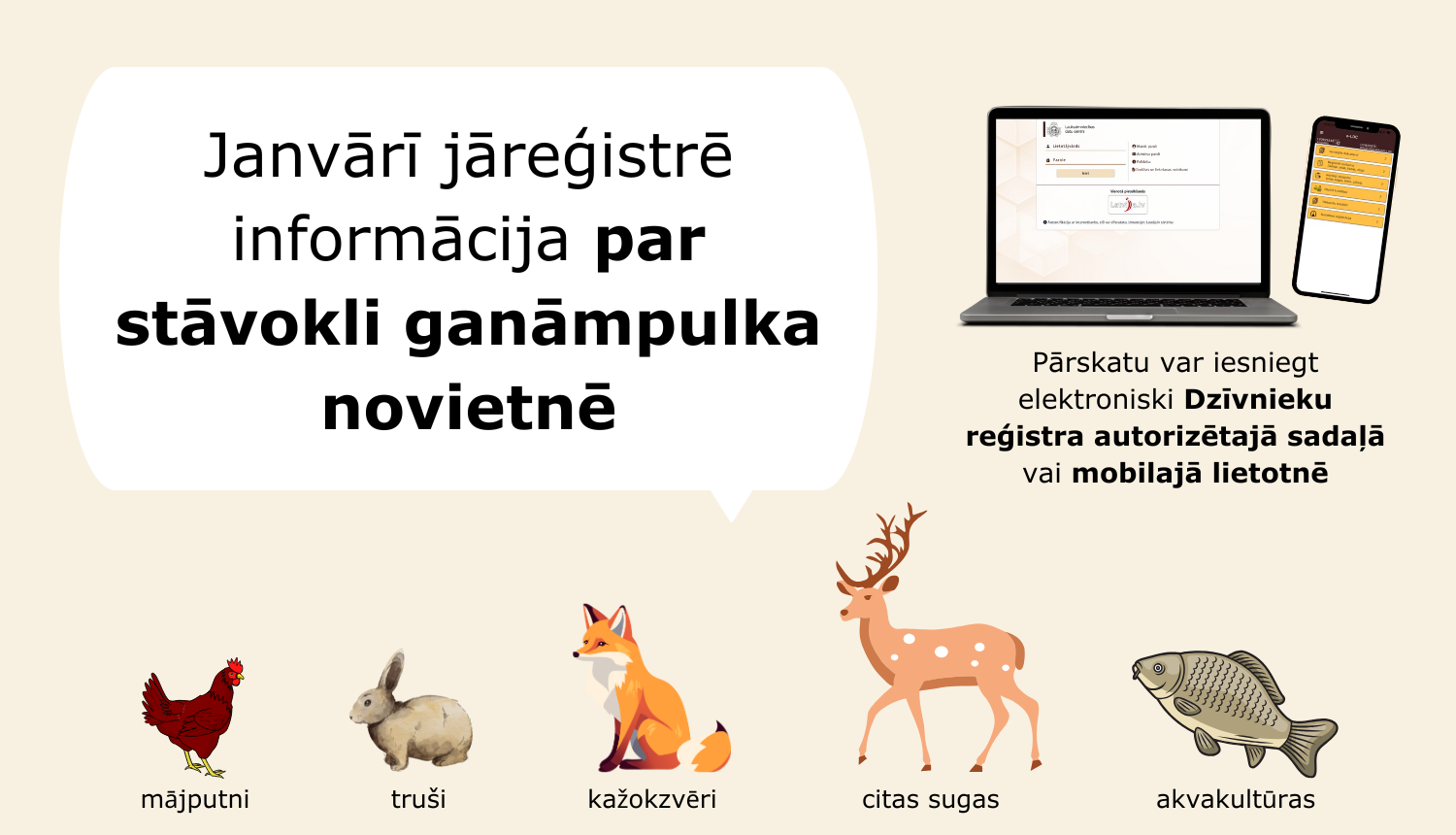 Janvārī jāreģistrē informācija par stāvokli ganāmpulka novietnē